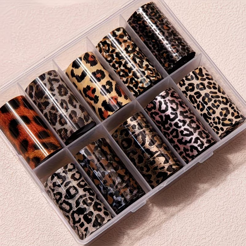 KIT NAIL ART FOIL ANIMALIER 10 PZ